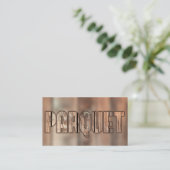 QRコードパーケットのフローリング素朴な木製スタイル 名刺 (スタンド正面)