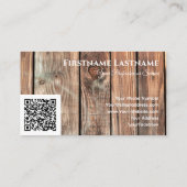 QRコードパーケットのフローリング素朴な木製スタイル 名刺 (裏面)