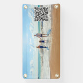 QRコードパーソナライズされたを使用したフォトバナーのカスタム 横断幕 (縦)