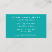 QRコードパーソナライズされた付きターコイズ名刺 名刺 (正面)