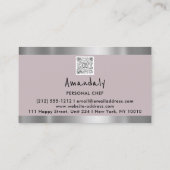 QRコードパーソナルシェフ料理レストラングレー 名刺 (裏面)