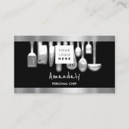 QRコードパーソナルシェフ料理レストランシルバー 名刺