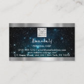 QRコードパーソナルシェフ料理レストランティール(緑がかった色) 名刺 (裏面)