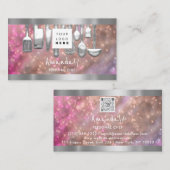 QRコードパーソナルシェフ料理レストランバー 名刺 (正面/裏面)