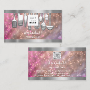 QRコードパーソナルシェフ料理レストランバー 名刺