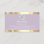 QRコードパーソナルシェフ料理レストランラベンダー 名刺 (裏面)