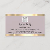 QRコードパーソナルシェフ料理レストラン金ゴールド 名刺 (裏面)