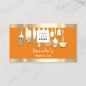 QRコードパーソナルシェフ料理RestaurantFoodOrange 名刺 (正面)