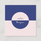 Qrコードパープルコンテンポラリーピンク&スクリプトモノグラム スクエア名刺 (正面)