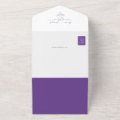 QRコードパープルシルバー結婚ハート オールインワン招待状 (外側)