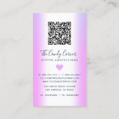 QRコードパープルストロベリーグリッタードリップ構成 名刺 (裏面)