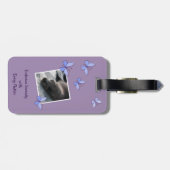 QRコードパープルブルー蝶 ラゲッジタグ (裏面横)