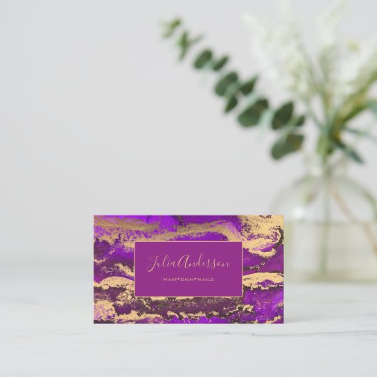 QRコードパープル名刺 名刺 (スタンド正面)