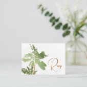 QRコードパームエレガントツリー銅ビーチ結婚式 エンクロージャーカード (スタンド正面)