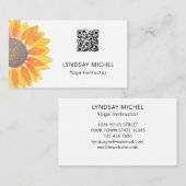 QRコードヒマワリヨガインストラクター 名刺 (正面/裏面)