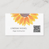 QRコードヒマワリヨガインストラクター 名刺 (正面)