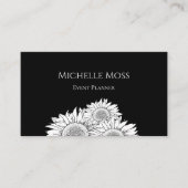 QRコードヒマワリ白黒イベントプランナー 名刺 (正面)