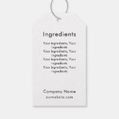 QRコードビジネスをリストした製品原料 ギフトタグ (裏面)