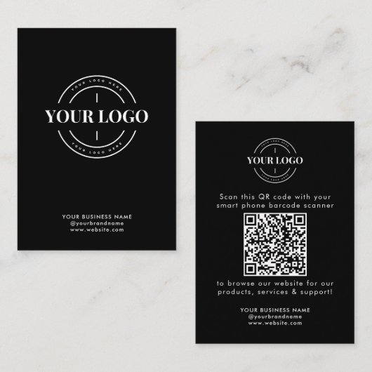 QRコードビジネスウェブサイトスキャンMeソーシャルメディアのロゴ 名刺 (正面/裏面)