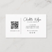 QRコードビジネスカスタムブラックモダンプロフェッショナル 名刺 (裏面)