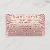 QRコードビジネスカードとバラ金ゴールド赤面グリッター 名刺 (正面)