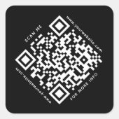 QRコードビジネススキャン可能モダン企業ブラック スクエアシール (正面)