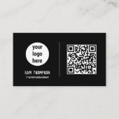 QRコードビジネスロゴのミニマルモダンリスト 名刺 (正面)