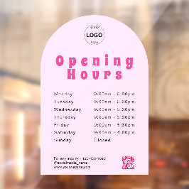 Qrコードビジネスロゴの営業時間時間ウィンドウ ウィンドウサイン