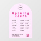 Qrコードビジネスロゴの営業時間時間ウィンドウ ウィンドウサイン (シート)