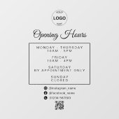 Qrコードビジネスロゴの営業時間時間 ウィンドウサイン (シート)