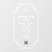 Qrコードビジネスロゴの営業時間時間 ウィンドウサイン (シート)