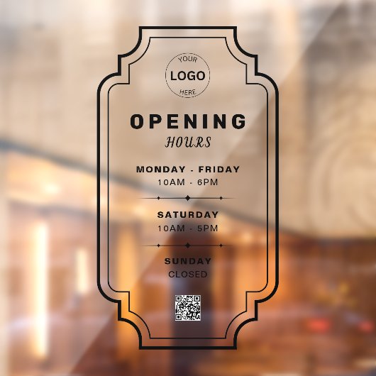Qrコードビジネスロゴの営業時間時間 ウィンドウサイン (シート2)