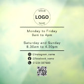 Qrコードビジネスロゴの営業時間時間 ウィンドウサイン (シート3)