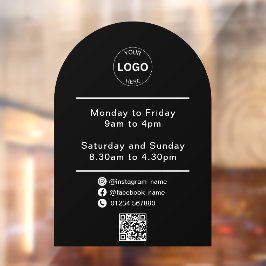 Qrコードビジネスロゴの営業時間時間 ウィンドウサイン