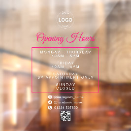 Qrコードビジネスロゴの営業時間時間 ウィンドウサイン