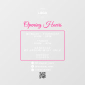 Qrコードビジネスロゴの営業時間時間 ウィンドウサイン (シート)