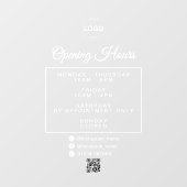 Qrコードビジネスロゴの営業時間時間 ウィンドウサイン (シート)