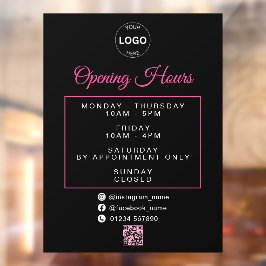 Qrコードビジネスロゴの営業時間時間 ウィンドウサイン
