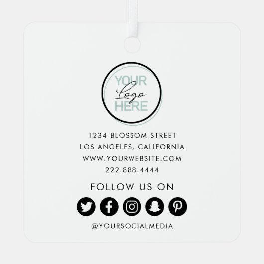 QRコードビジネスロゴクリスマスメタルオーナメント メタルオーナメント (裏面)