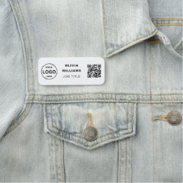 Qrコードビジネスロゴシンプルのクラシック名タグ 名札