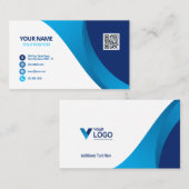 QRコードビジネスロゴスタイリッシュモダンプロフェッショナル 名刺 (正面/裏面)