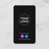 QRコードビジネスロゴソーシャルメディアプロフェッショナル 名刺 (裏面)