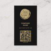 QRコードビジネスロゴブラックはっきりした 名刺 (正面)
