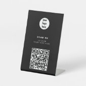 QRコードビジネスロゴブラックミニマリストビジネス 台座サイン (正面)