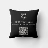 QRコードビジネスロゴブラックミニマリスト企業の クッション (裏面)