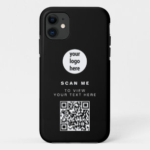 QRコードビジネスロゴブラックミニマリスト企業の iPhone 11 ケース