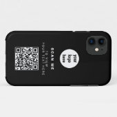 QRコードビジネスロゴブラックミニマリスト企業の Case-Mate iPhoneケース (裏面(横))