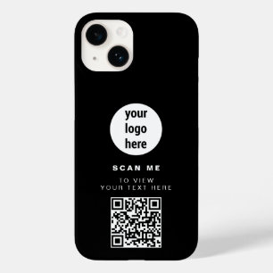 QRコードビジネスロゴブラックミニマリスト企業の Case-Mate iPhone 14ケース