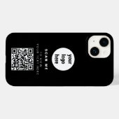QRコードビジネスロゴブラックミニマリスト企業の Case-Mate iPhoneケース (裏面 (横))