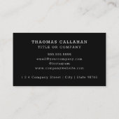 QRコードビジネスロゴブラックモダンプロフェッショナル 名刺 (裏面)